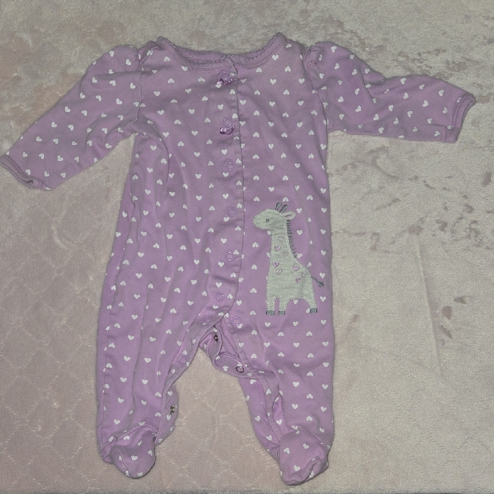 Child of Mine Purple and White Footies One Piece